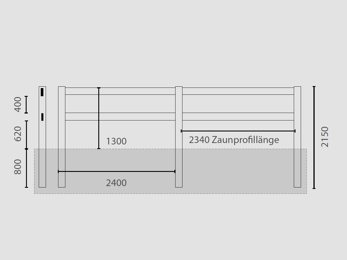 GROWI® Reitplatz-Einzäunung Ranch S 2, 20 m x 40 m
