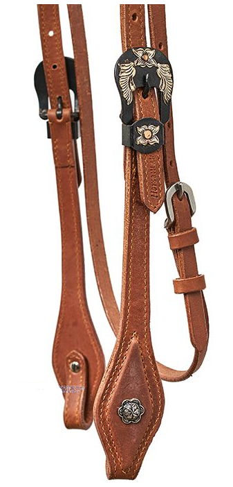WESTERN IMPORTS® HORSEMAN´S TACK w./ FLOWER BUCKLE , HARNESS LEATHER