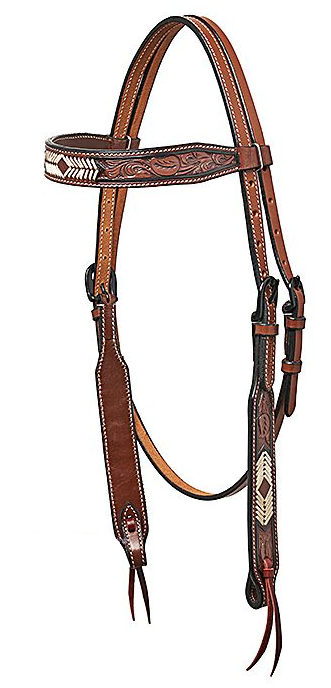 WESTERN IMPORTS® HORSEMAN´S TACK SET HEADSTALL /BREASTCOLLAR w./ ACORN TOOLING