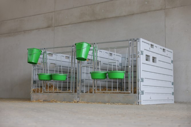 KERBL Modulare Kälberbox Erweiterung Einzelbucht wandständig