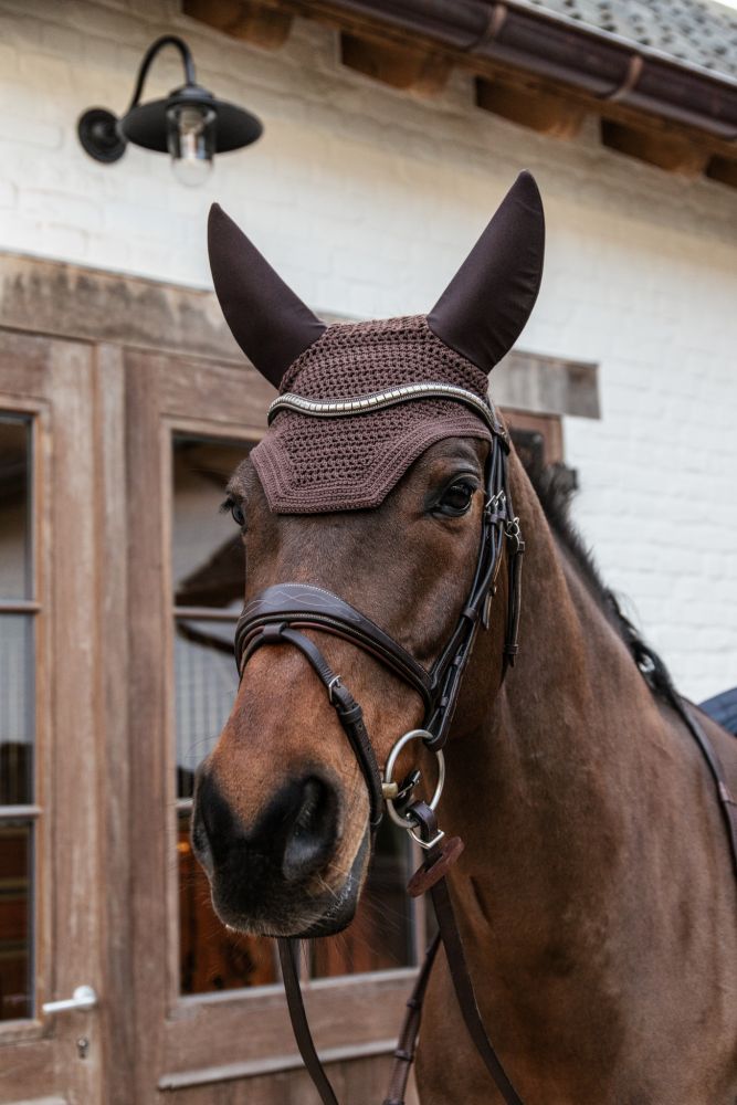 KENTUCKY® HORSEWEAR Fliegenhaube Wellington Soundless, braun