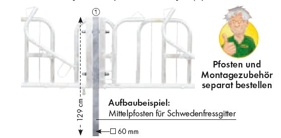 PATURA Schwedenfressgitter - für Rinder mit Hörnern