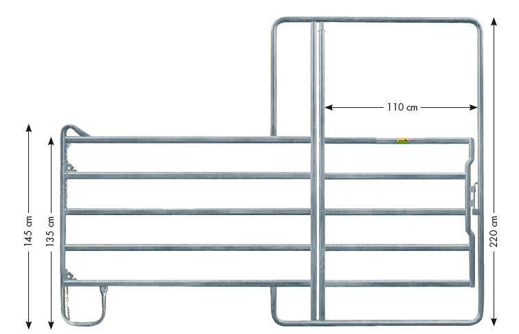 Weidepanel mit Tor - Panel 5 - Höhe 2,20 m