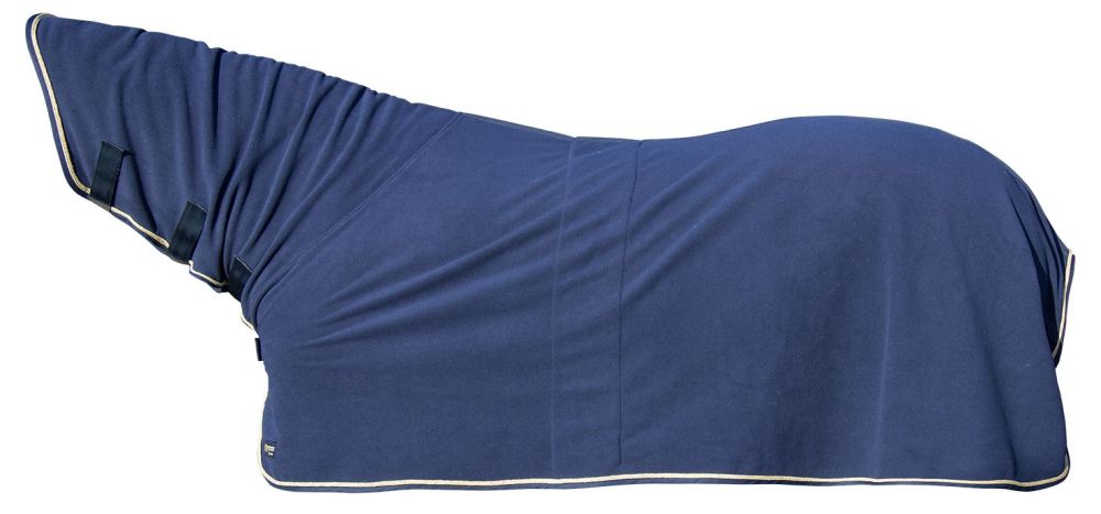 HKM Abschwitzdecke -Feel Warm- mit Halsteil, dunkelblau/silber 
