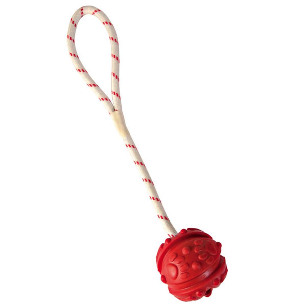 TRIXIE Naturgummiball am Seil, schwimmend