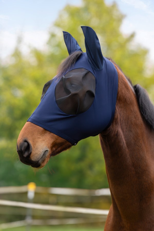 KERBL Fliegenschutzmaske FinoStretch Zipper, navy