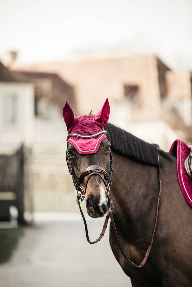 KENTUCKY® HORSEWEAR Fliegenhaube Wellington Velvet, fuchsia