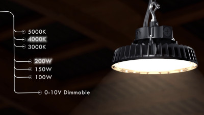 SHADA Hallenstrahler High Bay - 200W 30000lm 3000K/4000K/5000K - Lumileds LED - Sosen Driver - schwarz