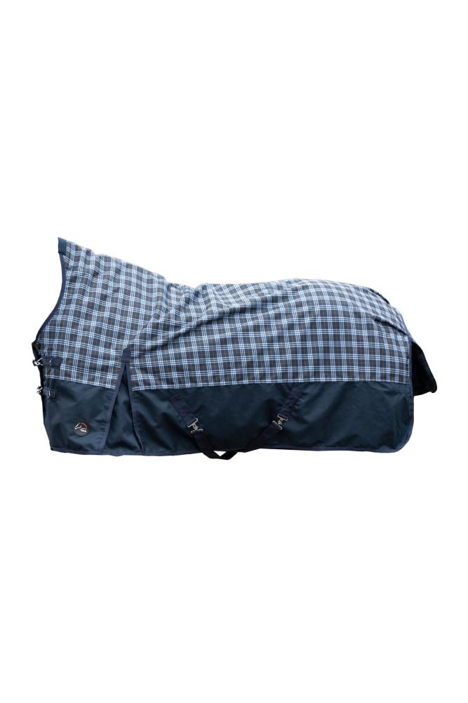 HKM Highneckdecke Glasgow - 1200D, 300 g Wattefüllung, dunkelblau Karo