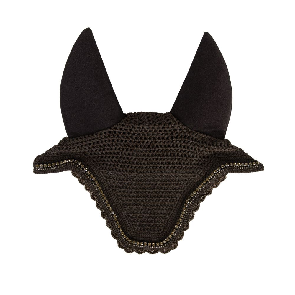 KENTUCKY® HORSEWEAR Fliegenhaube Wellington Stone & Pearl Soundless, braun