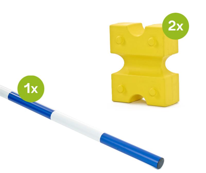 GROWI® Cavaletti Set Knuffi, gelb/blau-weiß