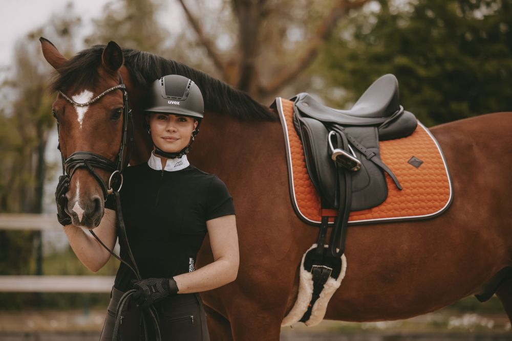 KENTUCKY® HORSEWEAR Schabracke Classic Leder Dressur, orange