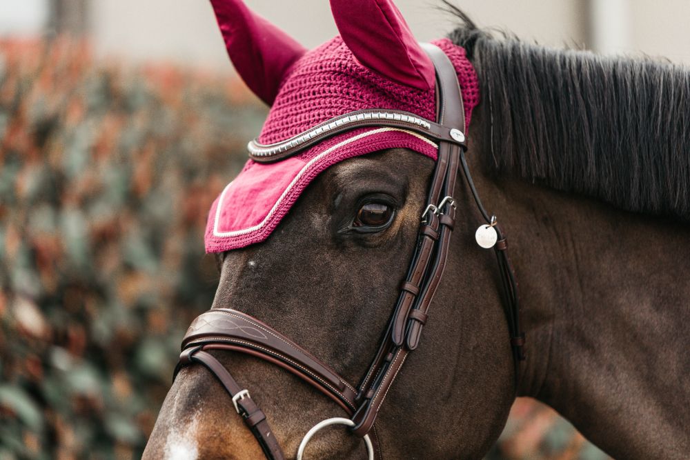 KENTUCKY® HORSEWEAR Fliegenhaube Wellington Velvet, fuchsia