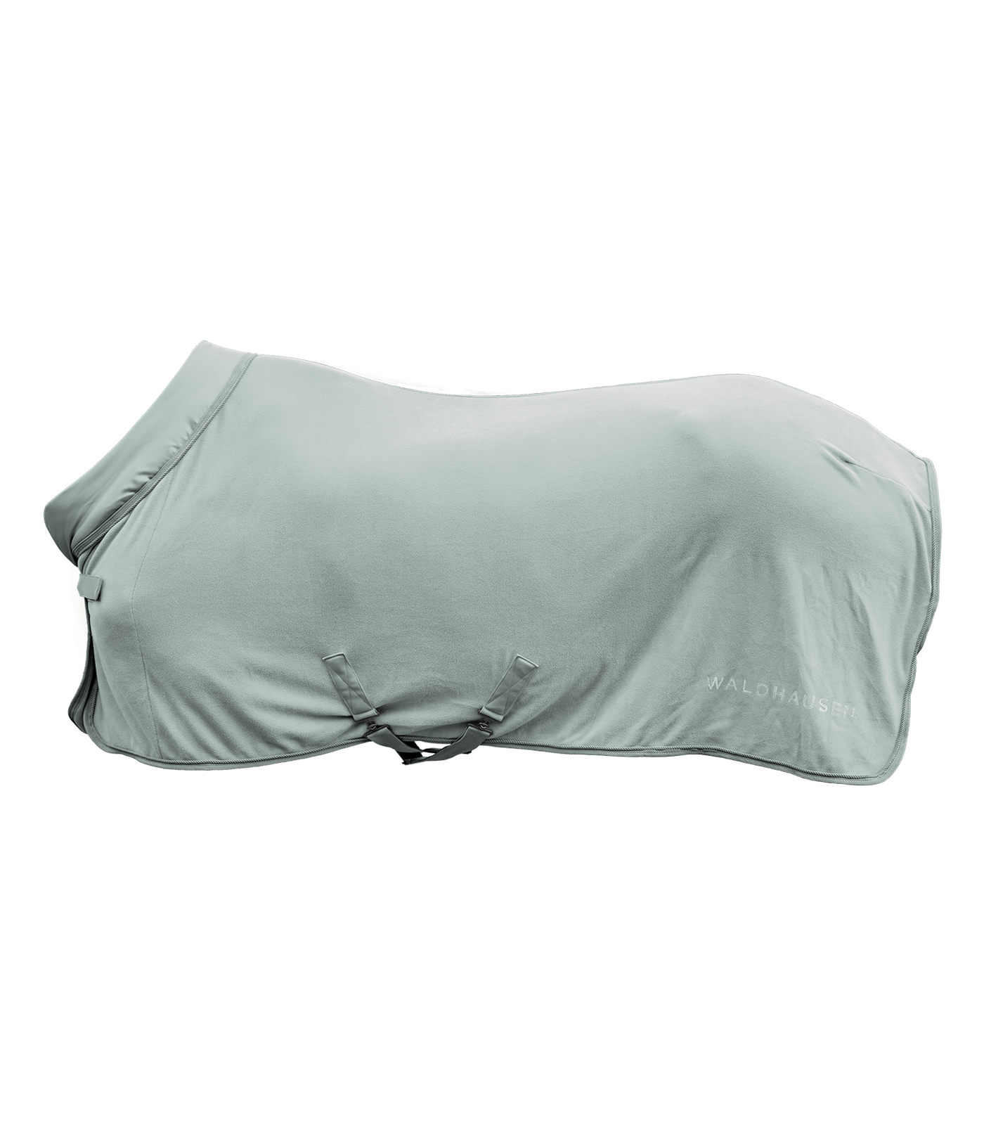 WALDHAUSEN NEPAL Fleecedecke - silberblau Nepal Fleecedecke für Pferde in Silberblau mit Kreuzgurten und Widerristpolster, seitlich dargestellt.