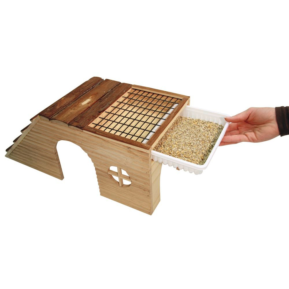 KERBL Nagerhaus mit Rampe aus Naturholz