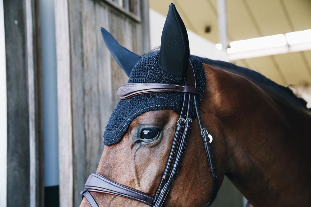 KENTUCKY® HORSEWEAR Fliegenhaube Wellington Sparkling, marine