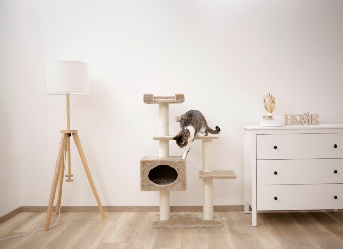 KERBL Katzenkratzbaum Emmy beige, 58x38x121 cm