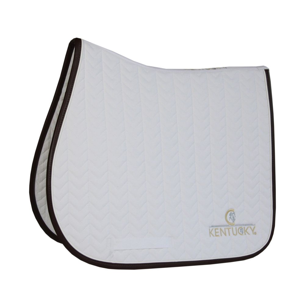 KENTUCKY® HORSEWEAR Schabracke Leder Fishbone Springen, weiß