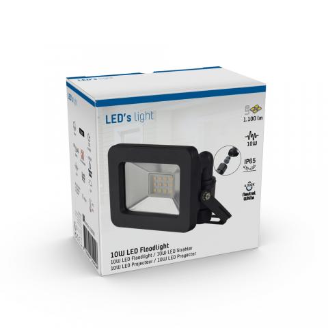 SHADA Strahler schwarz - 10 W 1100 lm 4000 K IP65 - Sanan LED