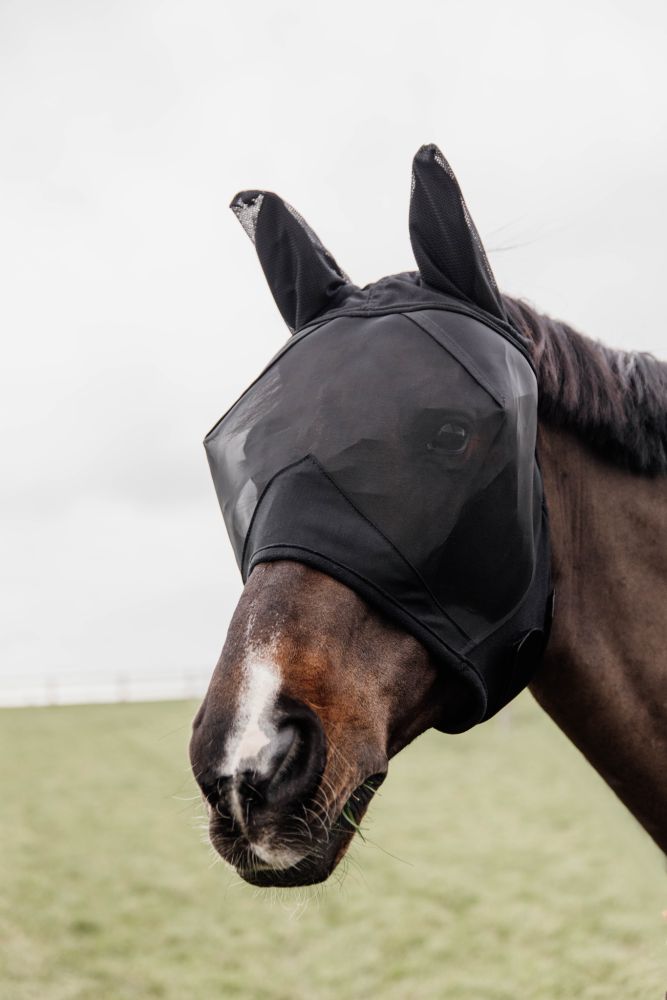 KENTUCKY® HORSEWEAR Fliegenmaske Classic mit Ohren, schwarz