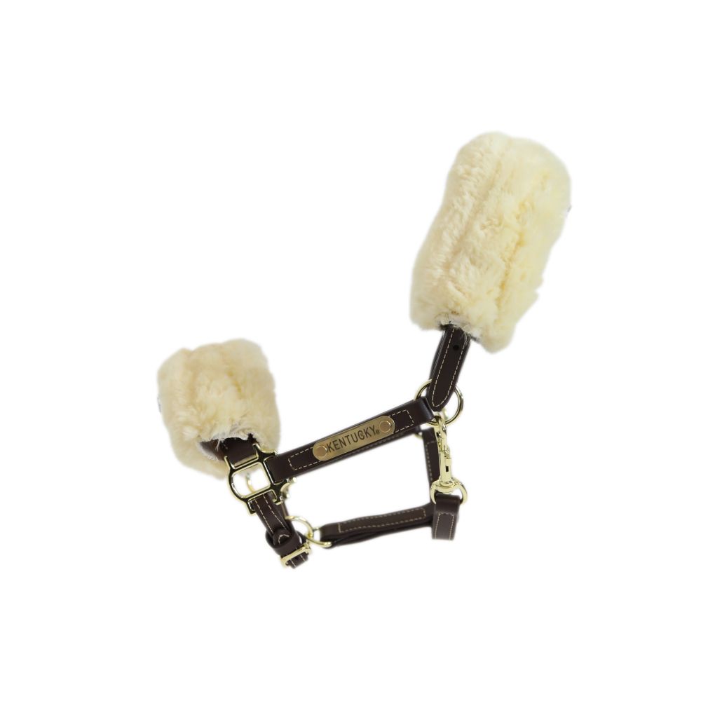 KENTUCKY® HORSEWEAR Pony-Lederhalfter mit Schaffell