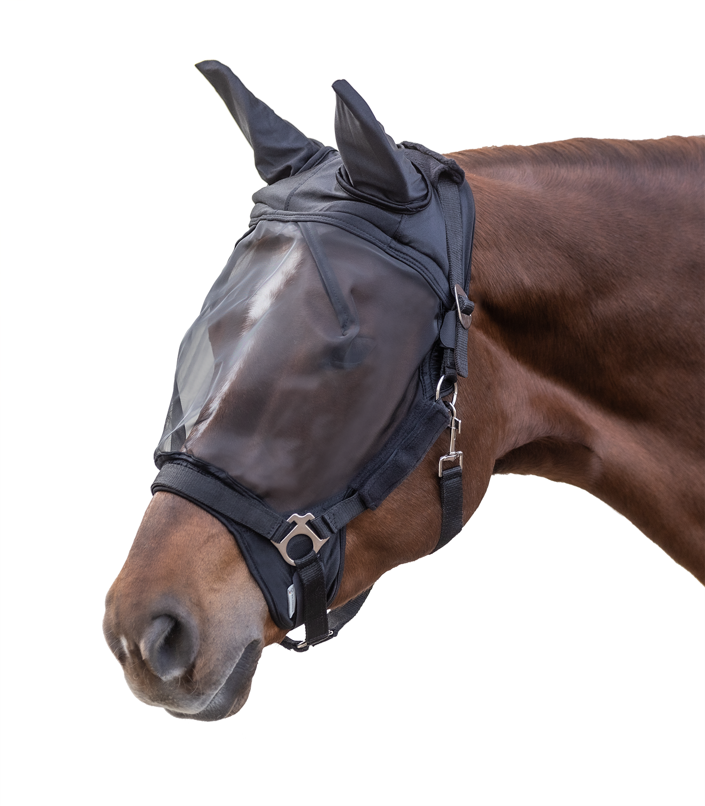 WALDHAUSEN PREMIUM Fliegenmaske, mit Ohrenschutz, schwarz