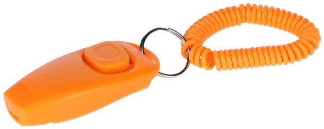 KERBL Clicker und Pfeife 2 in 1, orange, 8 cm