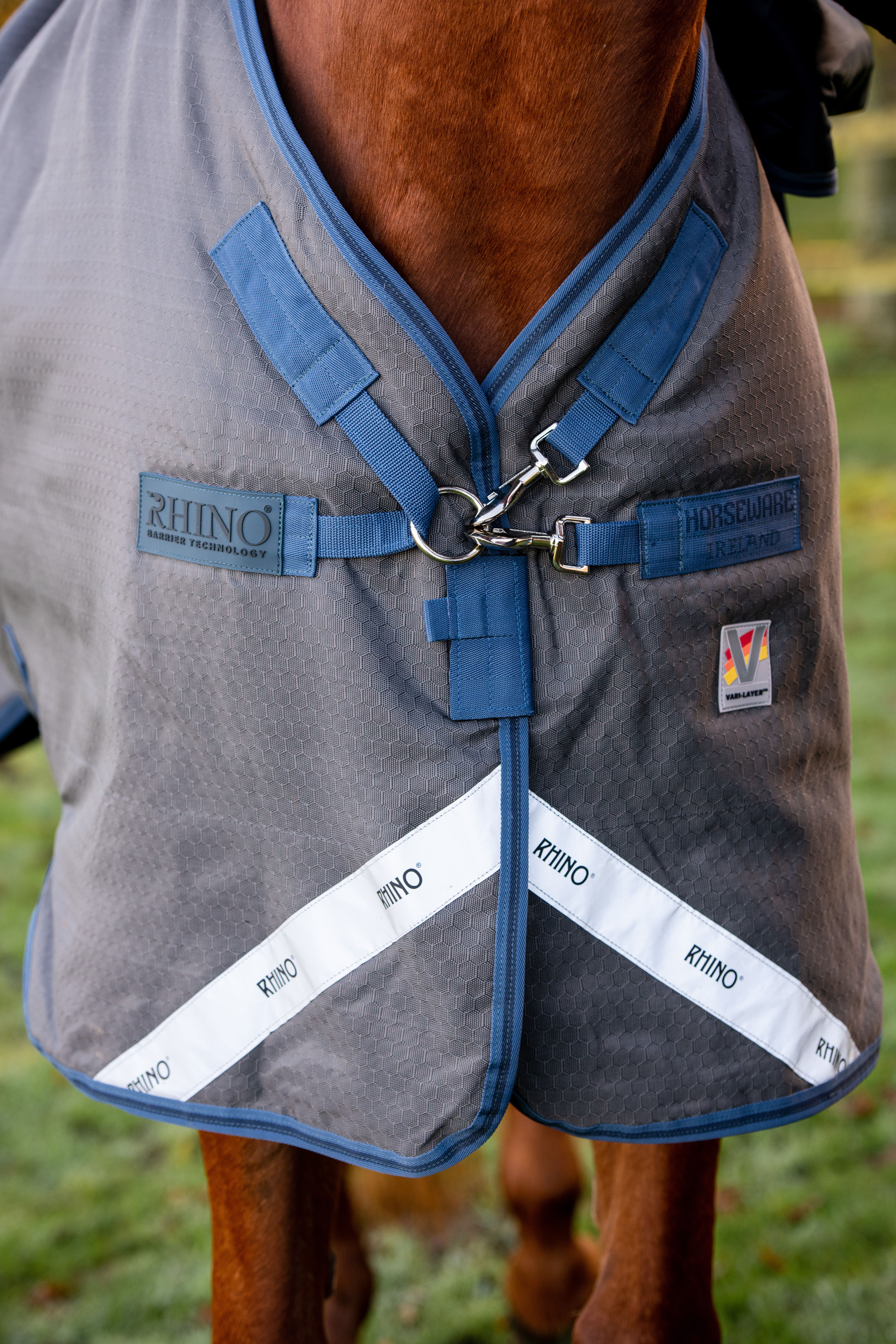HORSEWARE® Rhino® Hexstop Plus Turnout, 100 g, grey/indigo 