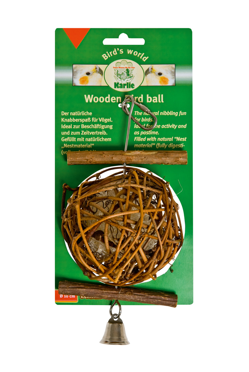 Vogelspielzeug Wooden Bird Ball