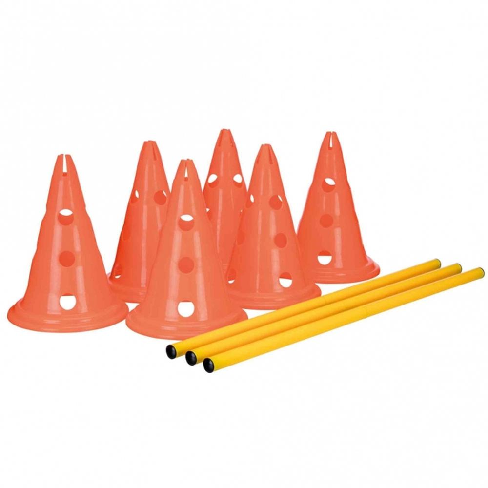 TRIXIE Pylonen-Hindernis 3er Set - ø 23 × 30 cm/78 cm, orange/gelb