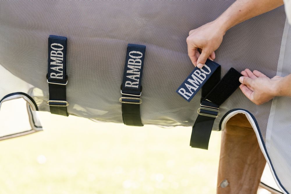 HORSEWARE® Fliegendecke Rambo® Protector mit Disk Front, navy/thunderstorm