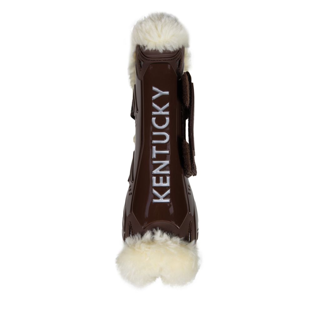 KENTUCKY® HORSEWEAR vegane Lammfell-Springgamasche Velcro, braun