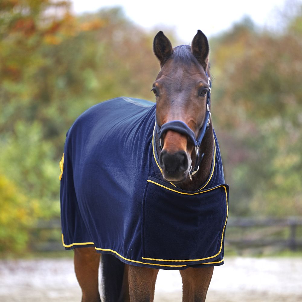 WALDHAUSEN Fleece- & Sponsorendecke, blau/gold