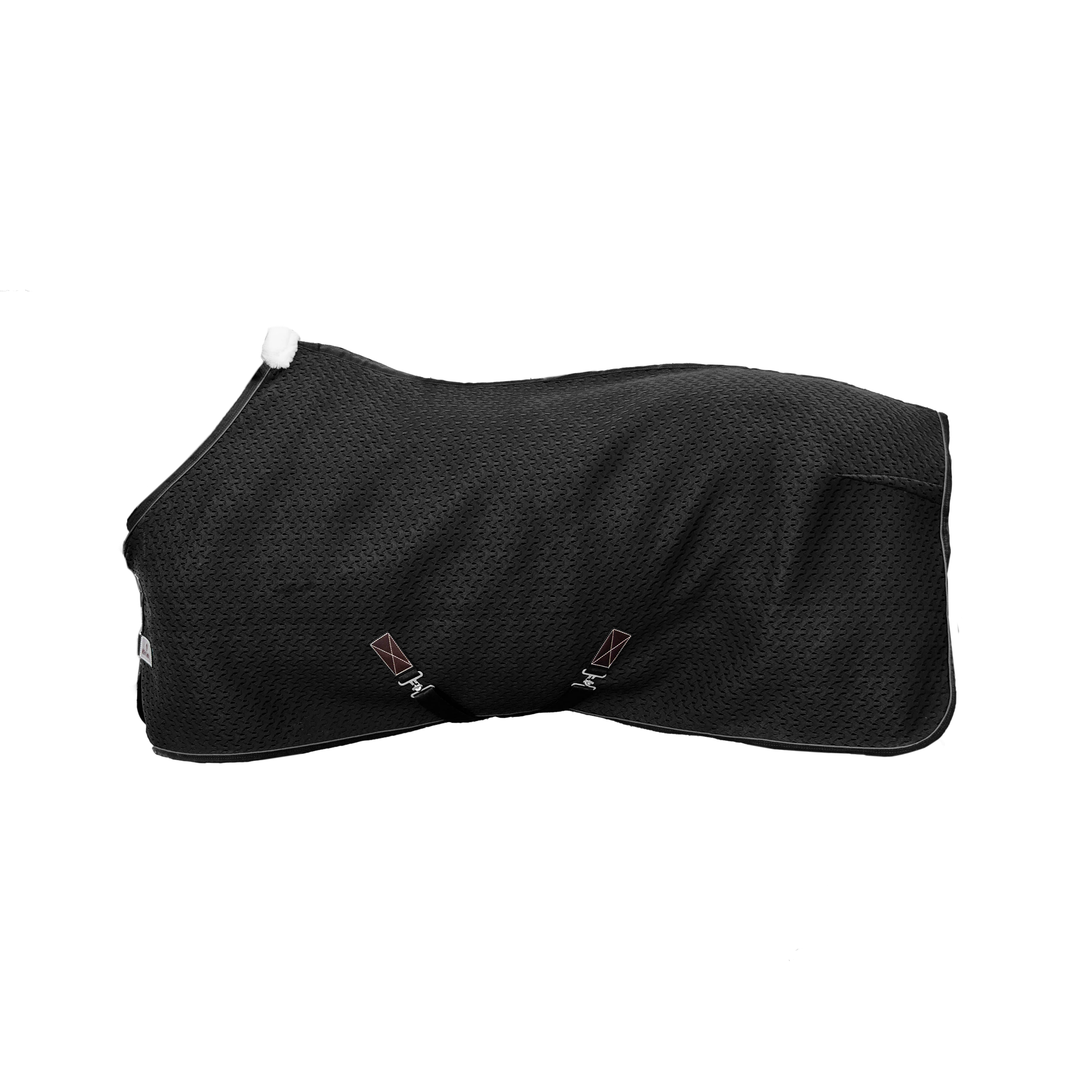 KENTUCKY® HORSEWEAR Abschwitzdecke 4D Spacer, schwarz Schwarze Abschwitzdecke 4D Spacer mit strukturierter Oberfläche und weißem Widerristpolster in der Seitenansicht