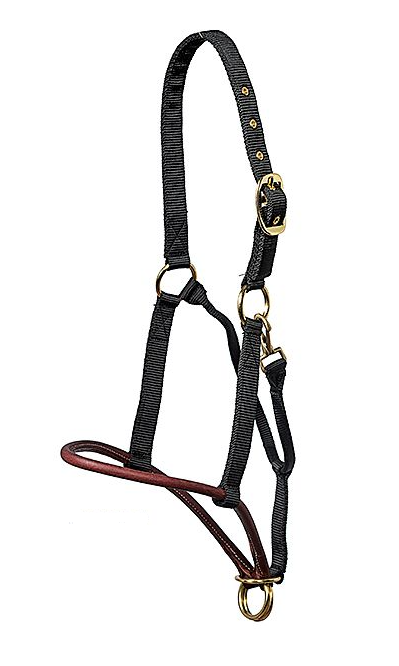 WESTERN IMPORTS® LEATHER NOSE NYLON HALTER