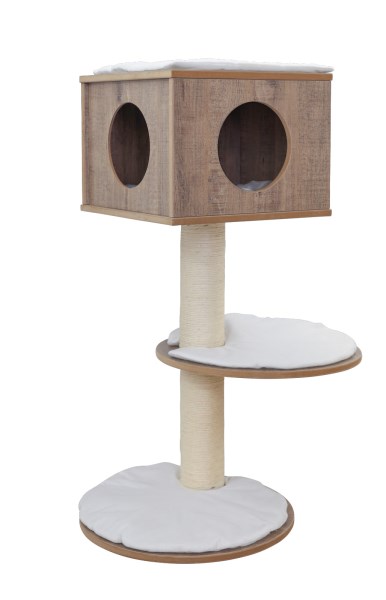 KERBL Wandkratzbaum Dinari light, 45x45x106cm, braun/weiß