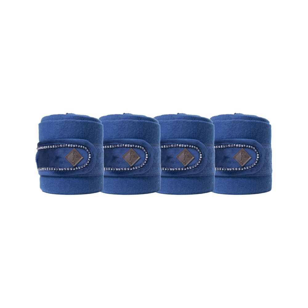 KENTUCKY® HORSEWEAR Fleece-Bandagen Velvet Pearls, 4er-Set, marine