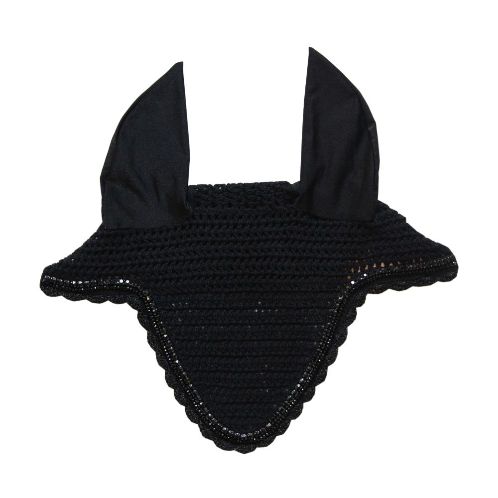 KENTUCKY® HORSEWEAR Fliegenhaube Stone & Pearl lang, schwarz
