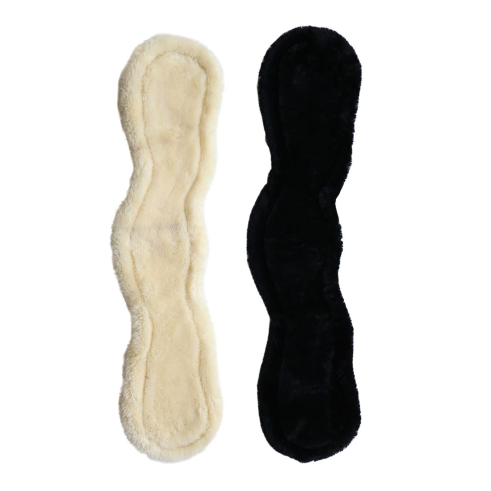 KENTUCKY® HORSEWEAR Lammfell Kurzgurt Anatomic mit 2 Fellen, schwarz