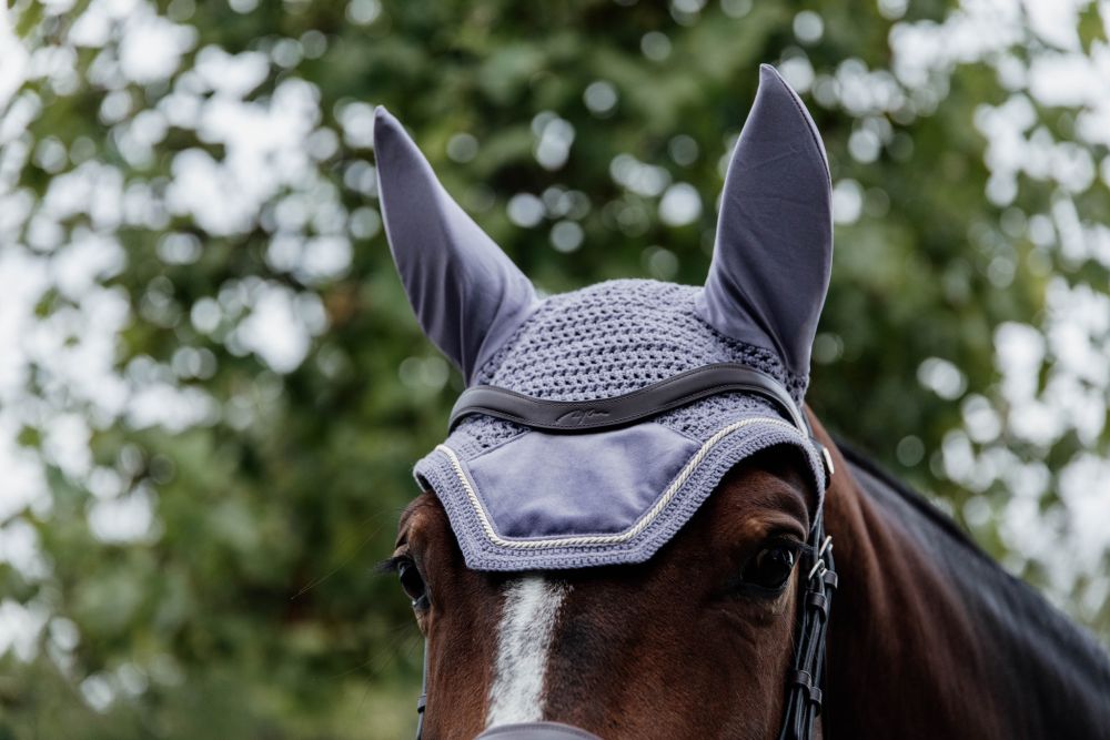 KENTUCKY® HORSEWEAR Fliegenhaube Wellington Velvet, lila