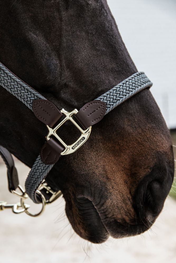 KENTUCKY® HORSEWEAR geflochtenes Nylon Halfter, grau