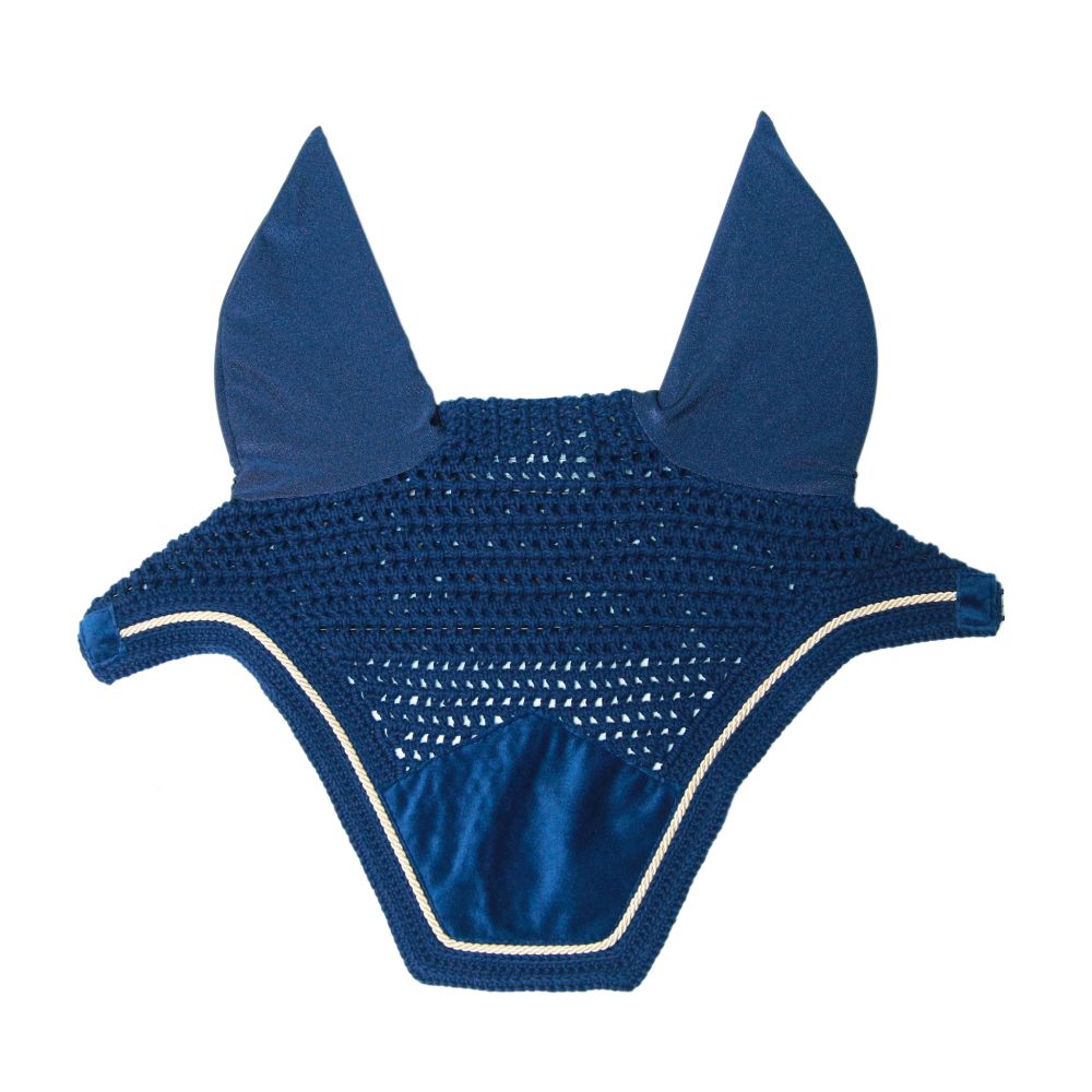 KENTUCKY® HORSEWEAR Fliegenhaube Wellington Basic Velvet, marine