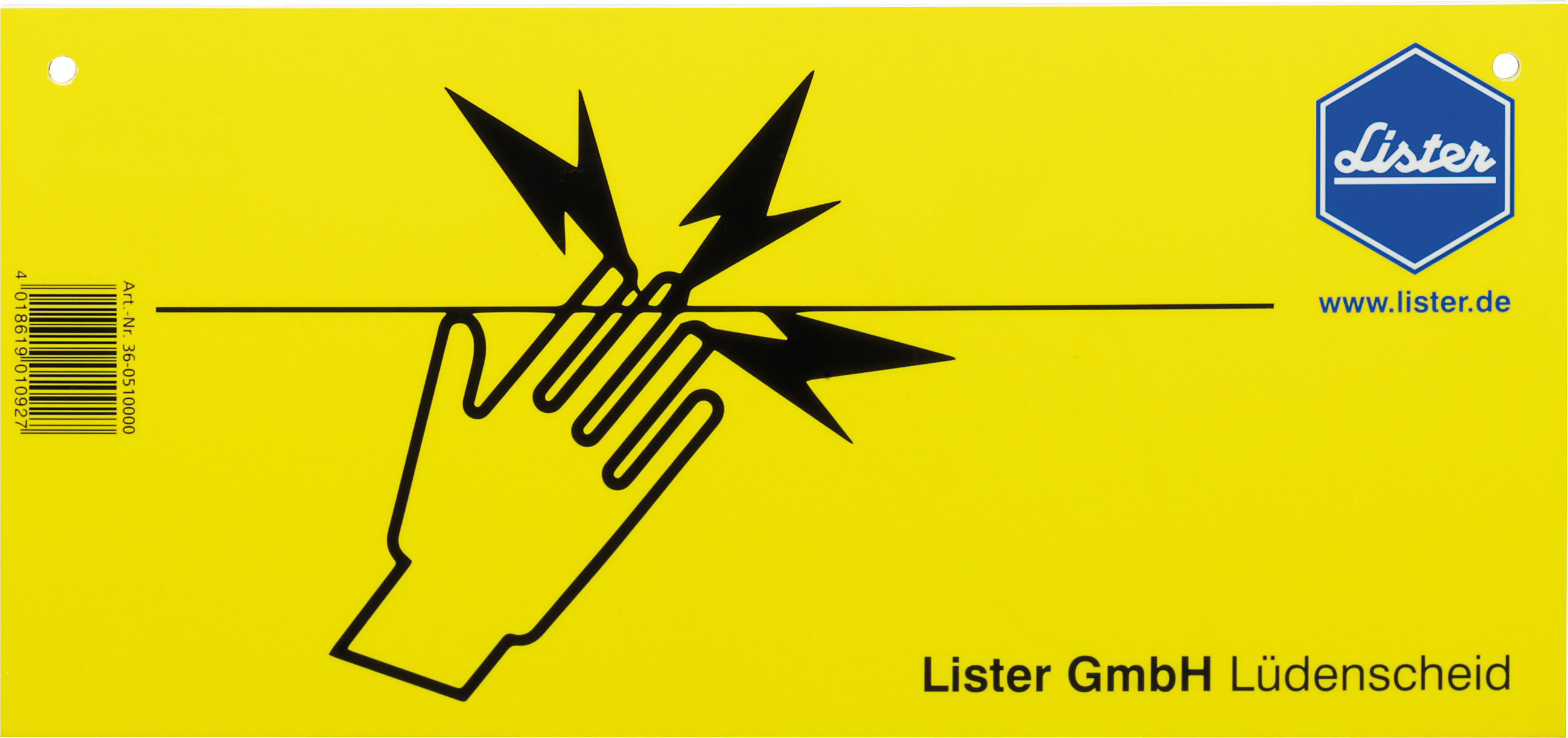 LISTER Warnschild