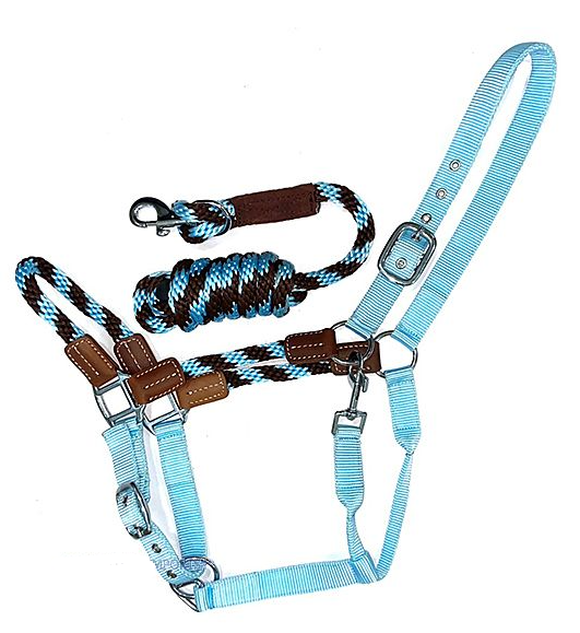 WESTERN IMPORTS® HYBRID ROPE HALTER, himmelblau
