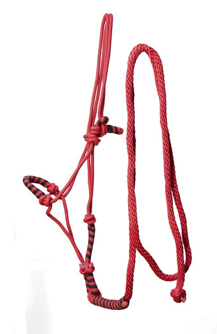 WESTERN IMPORTS® RANCH HALTER / LEAD, rot/schwarz