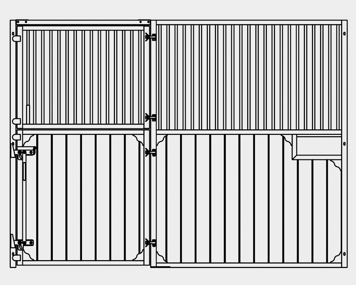GROWI® Pferdeboxenfront Evando, zweiteilig