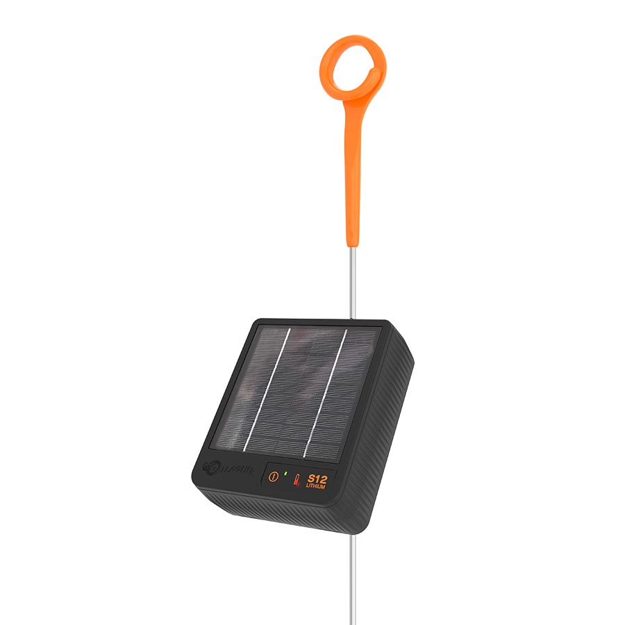 GALLAGHER S12li Solar-Weidezaungerät inkl. Akku mit gratis Standfuß