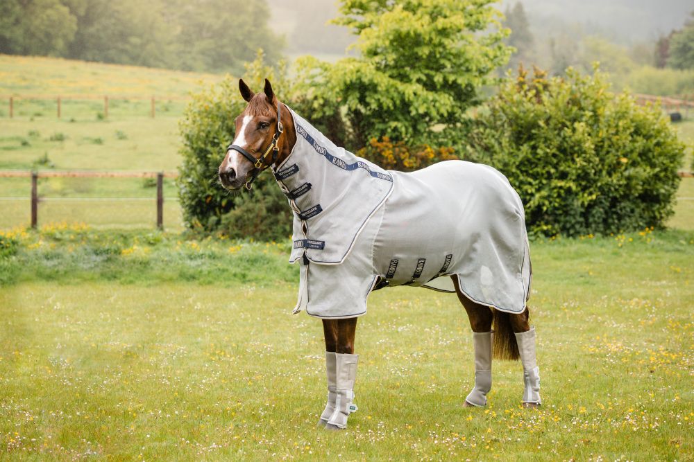 HORSEWARE® Fliegendecke Rambo® Protector Plus, silver/navy