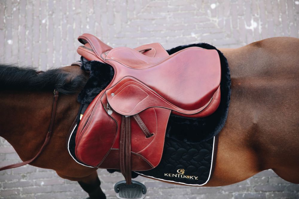 KENTUCKY® HORSEWEAR Schaffell Sattelpad Anatomic Absorb, schwarz