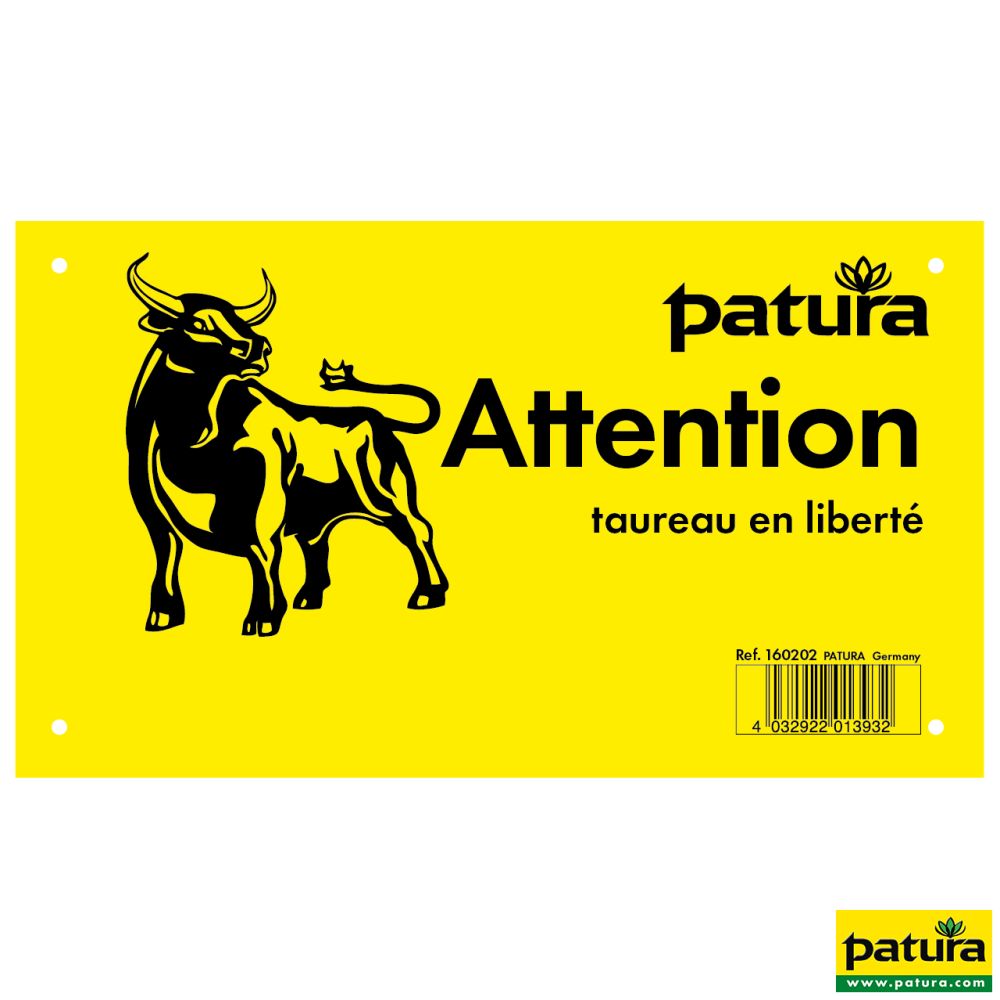 PATURA Warnschild ,Vorsicht freilaufender Bulle